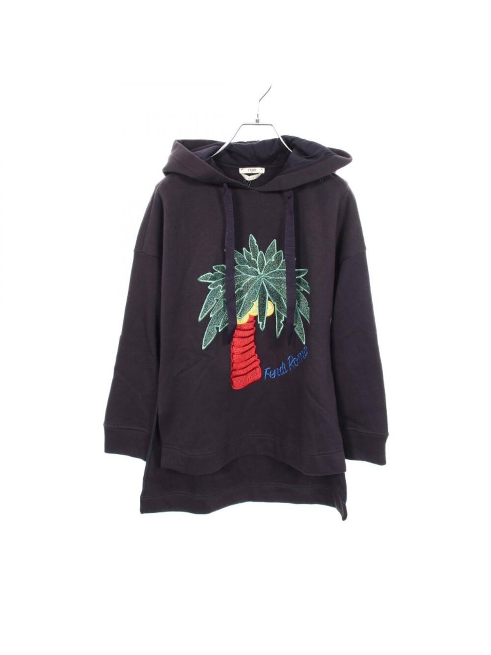 Fendi Hoodie Palm Tree Embroidery Cotton